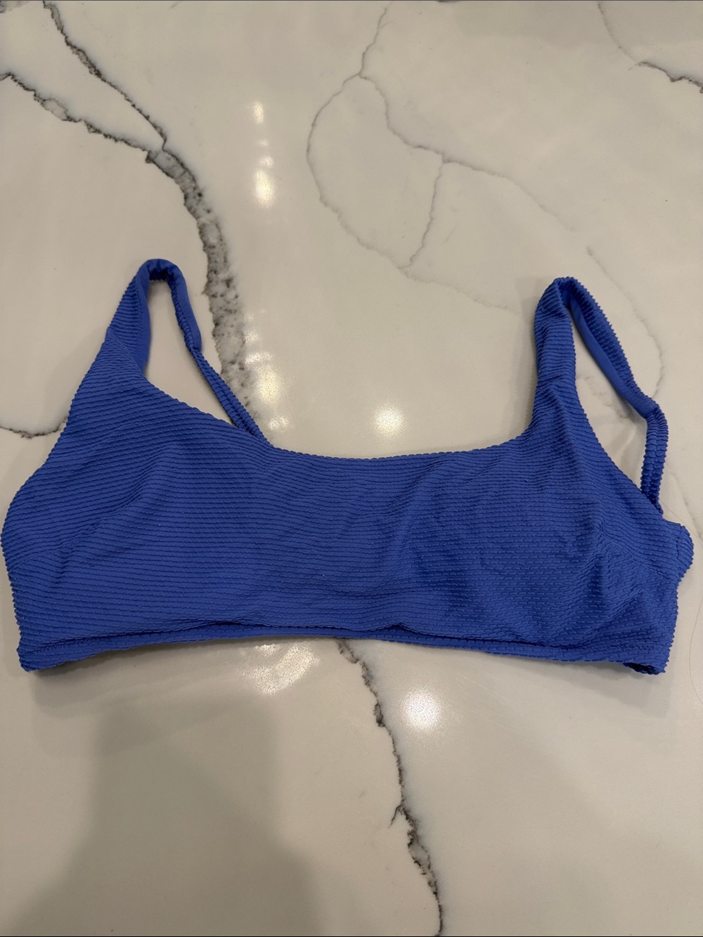Aerie scoop bikini top purple blue